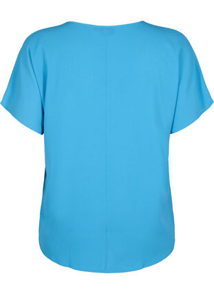 Short sleeved blouse with round neckline, Hawaiian Ocean, Packshot image number 1