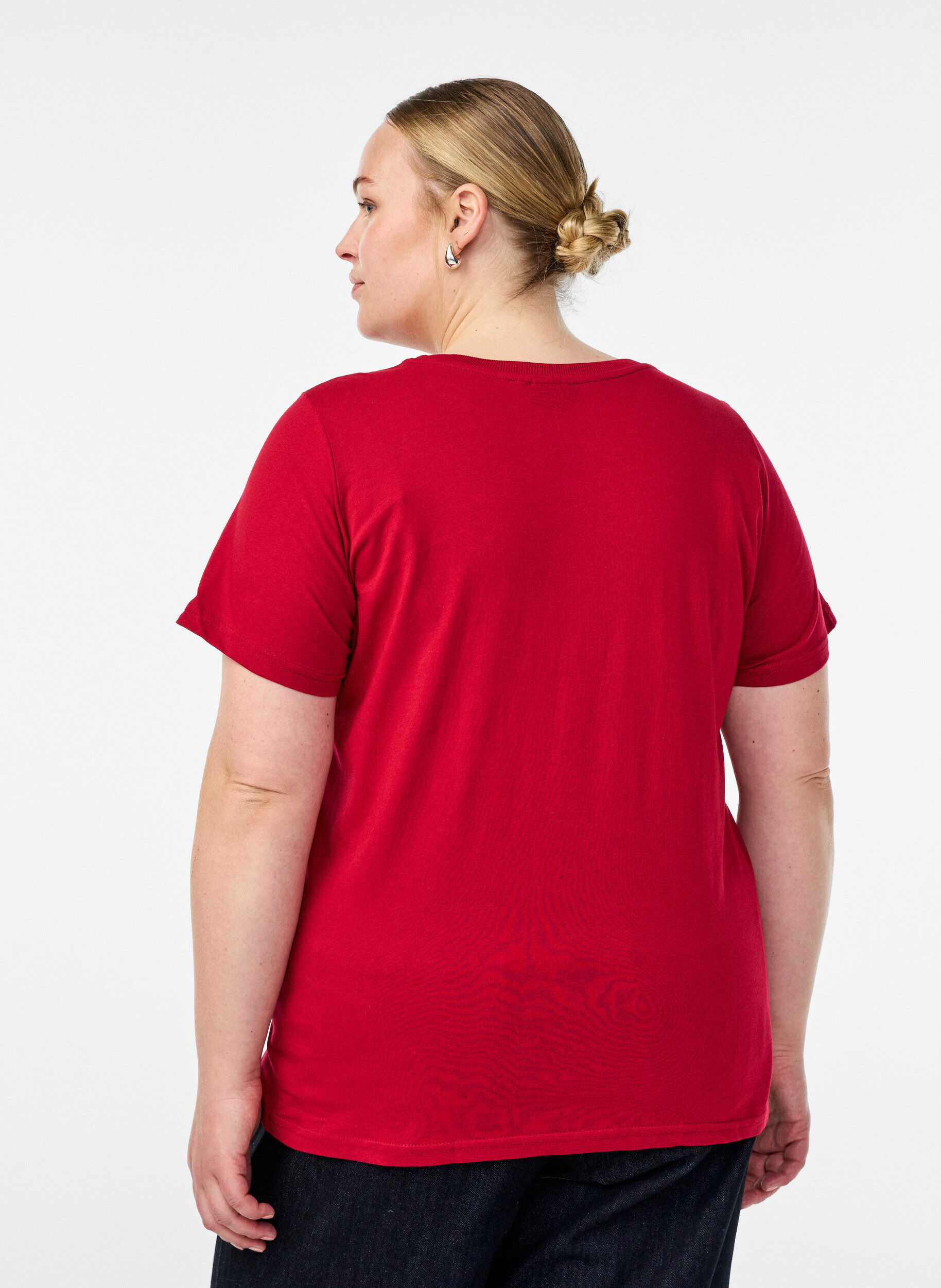 Zizzifashion Christmas t-shirt in organic cotton, Red, Model image number 2