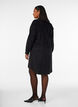 Corduroy shirt dress with collar and button fastening, Black, Model image number 2