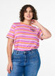 Cotton T-shirt with stripes, Pink, Model image number 0