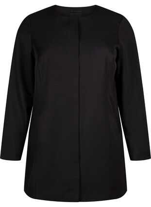 Spring jacket with concealed button placket, Black, Packshot image number 0