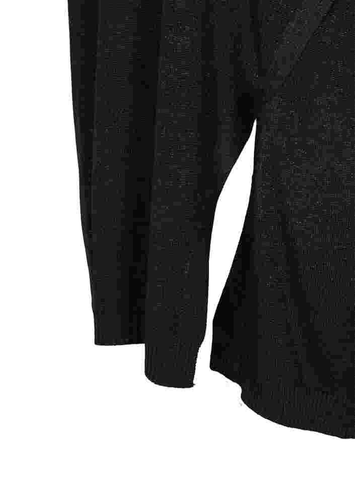 Knit dress with glitter and short sleeves, Black W/Lurex, Packshot image number 3