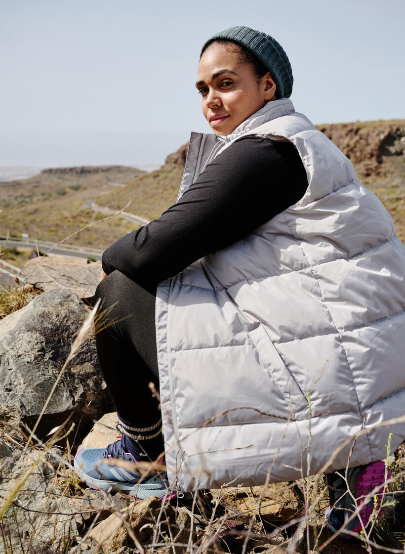 Sporty vest with a high collar and pockets, Pearl Blue, Image image number 1