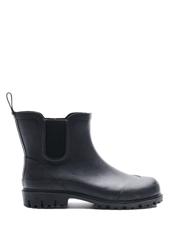 Short rubber boot in wide fit, Black/Black, Packshot image number 0