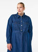 Midi denim dress with tie belt, Blue, Model image number 2