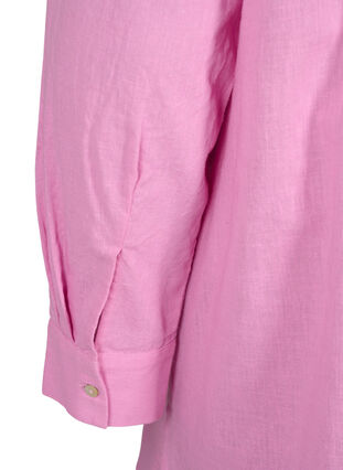 Long shirt in linen and cotton, Rosebloom, Packshot image number 4