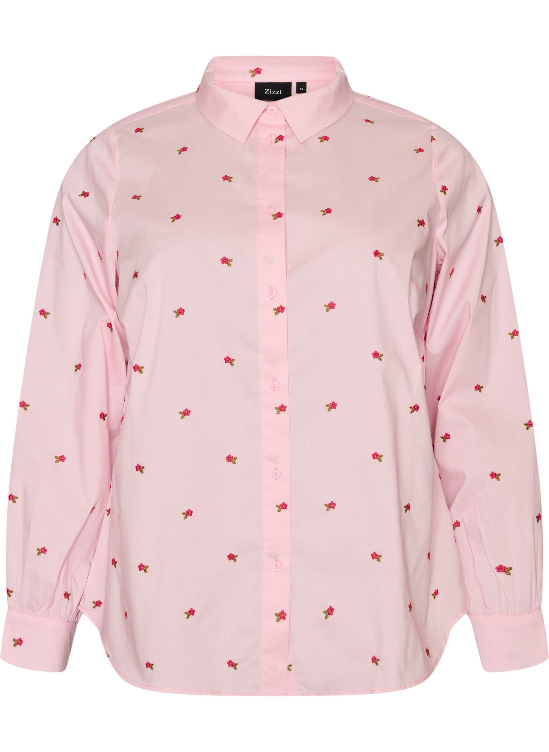 ZizzifashionShirt with embroidered flowers, Pink, Packshot image number 0