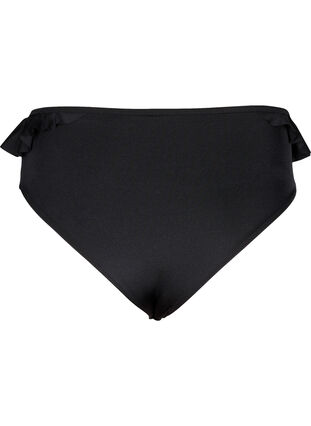 Bikini briefs with ruffles, Black, Packshot image number 1