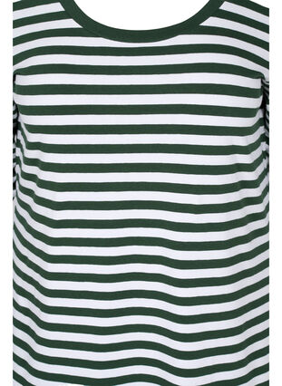 Striped cotton dress with long sleeves , M View w.White Thin, Packshot image number 2