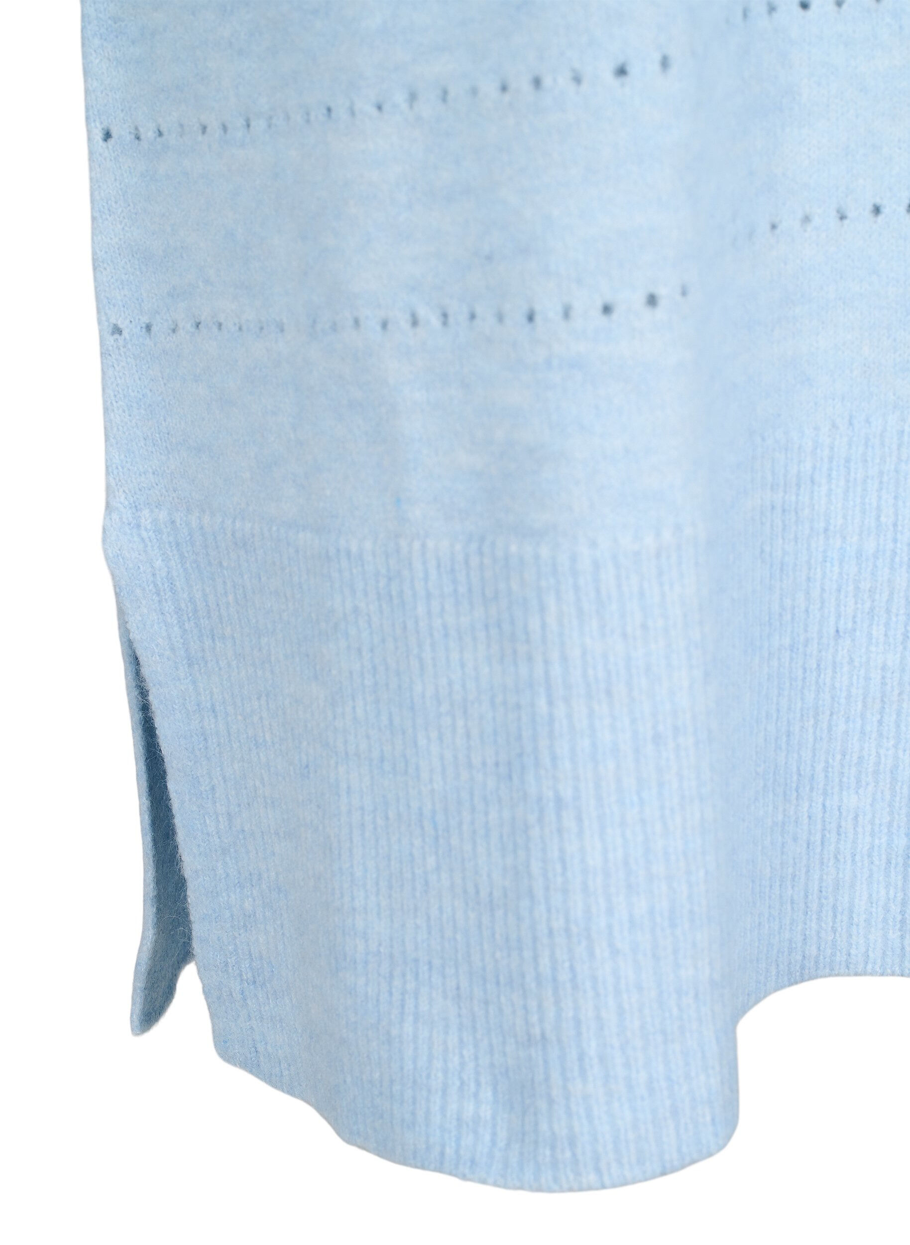Zizzifashion Knit dress with slits and lace pattern, Cashmere Blue Mel., Packshot image number 3