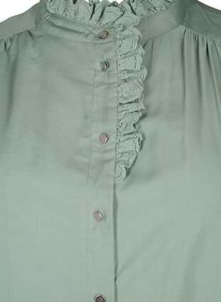 Viscose shirt dress with ruffles, Green Bay, Packshot image number 2