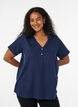 T-shirt with button detail, Blue, Model image number 0