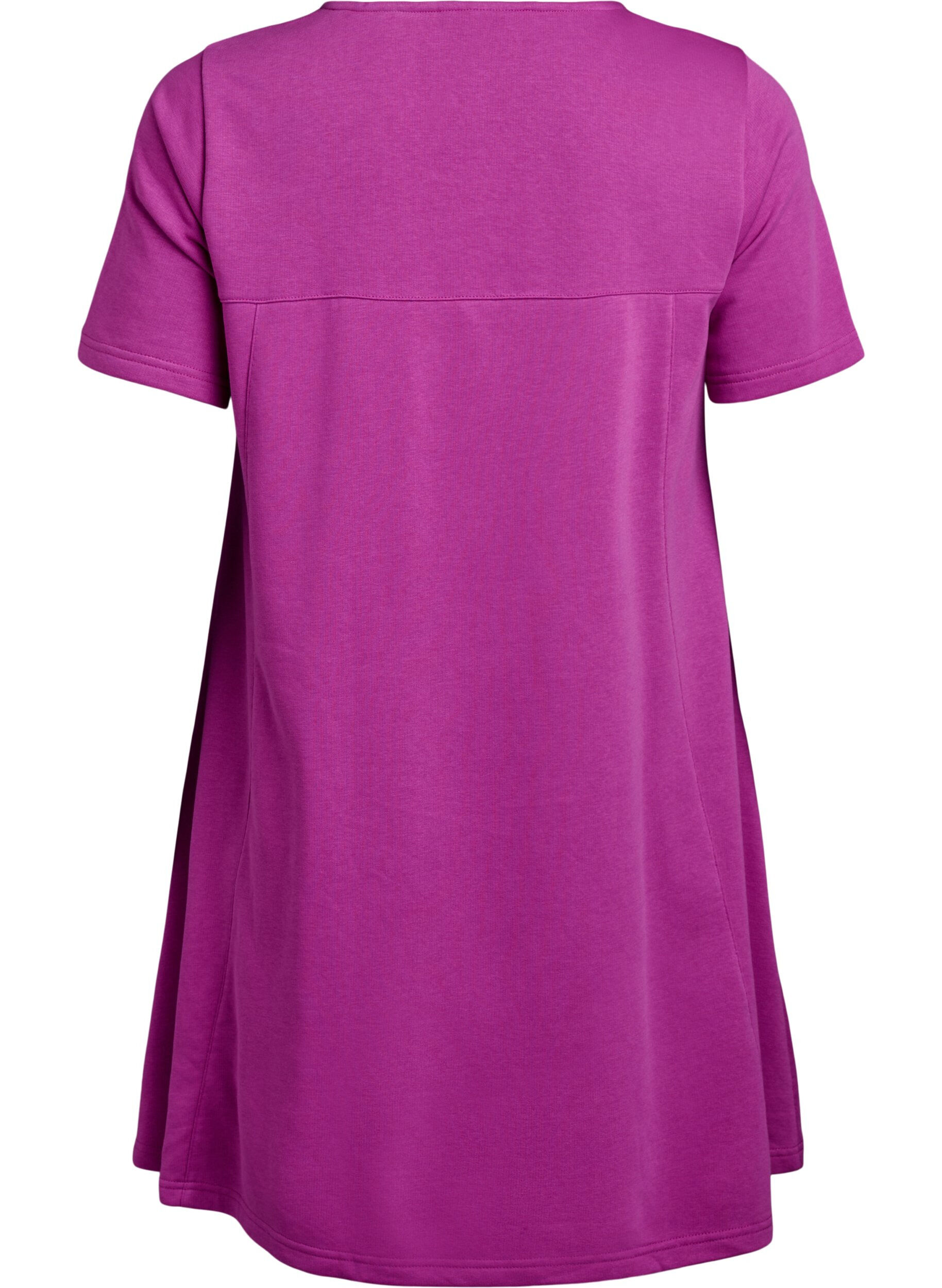 Zizzifashion Jersey dress with short sleeves and pockets, Purple, Packshot image number 1