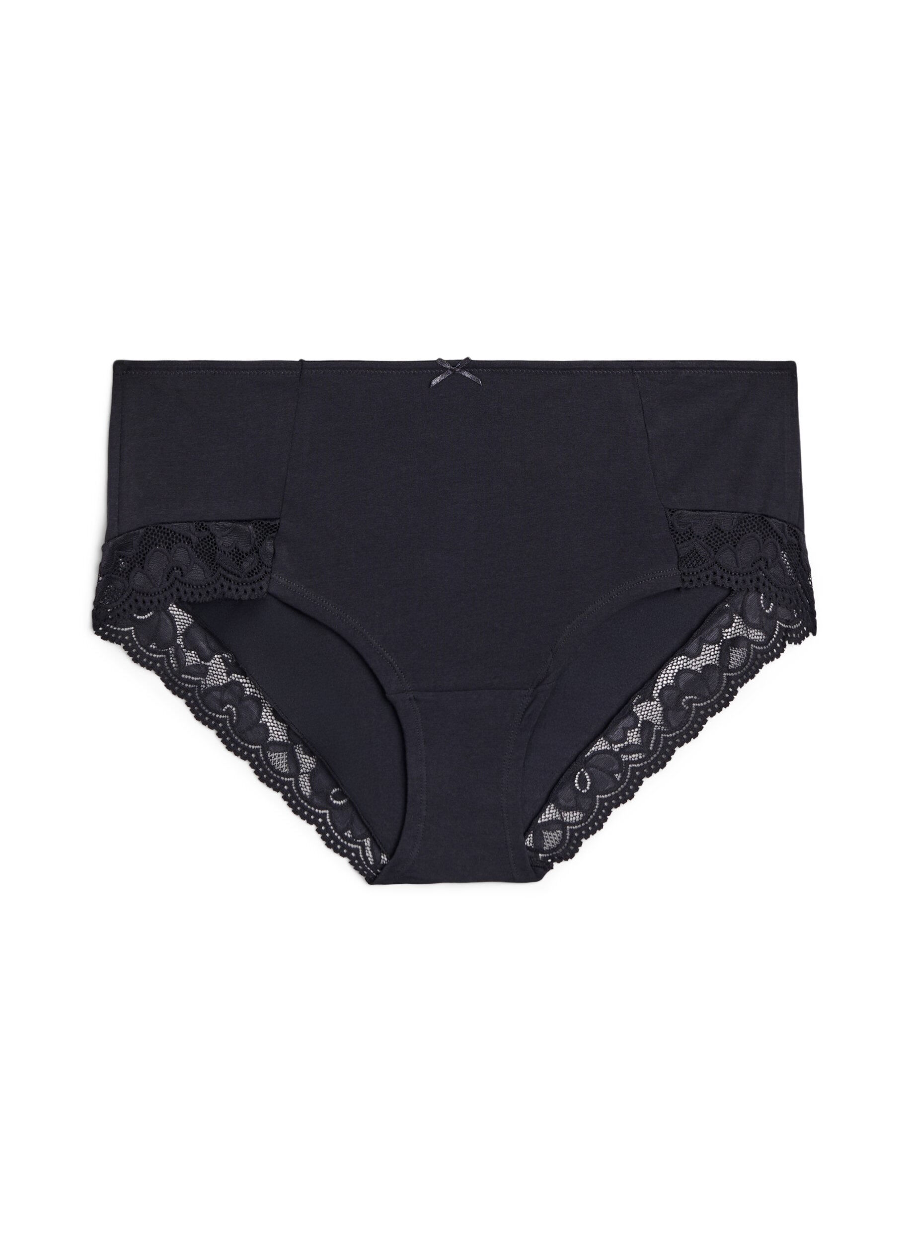 Zizzifashion3-pack hipster knickers with lace trim, Black, Packshot image number 2
