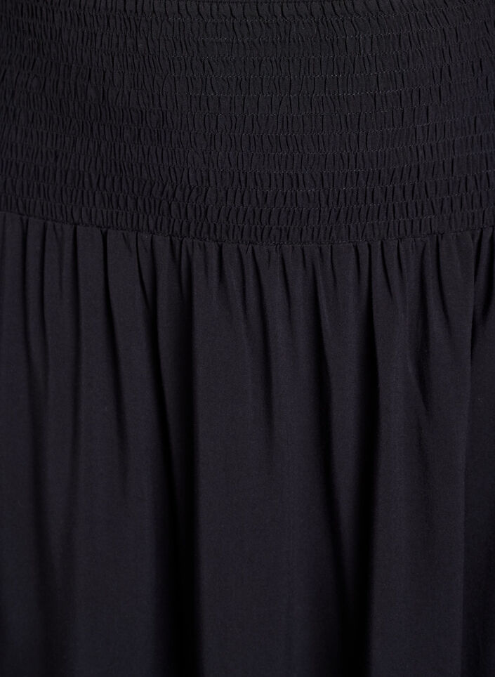 FLASH - Short skirt with smocked waist, Black, Packshot image number 2