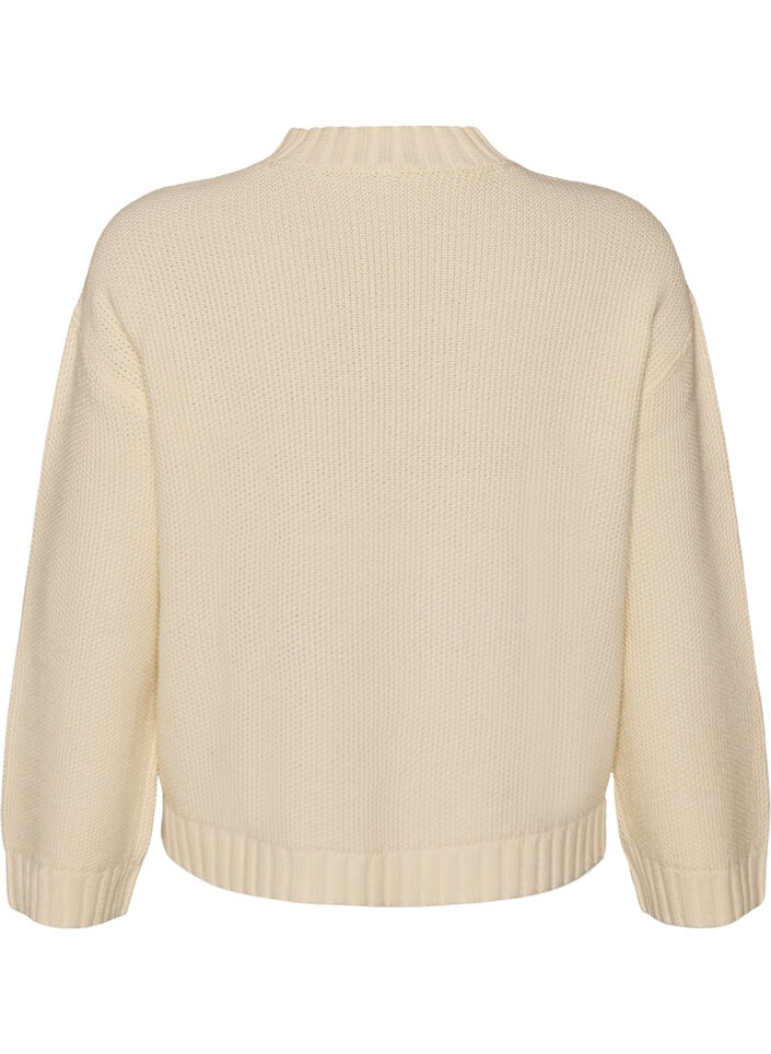 Jumper with a cable knit pattern, Vanilla, Packshot image number 1