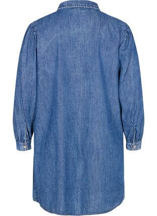 Denim shirt dress in cotton, Dark blue denim, Packshot image number 1