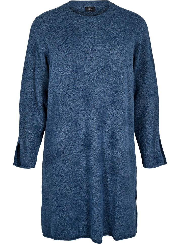 Knitted dress with slits, Bering Sea Mel., Packshot image number 0