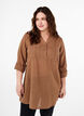 Cotton tunic with 3/4 sleeves, Coca Mocha, Model image number 0