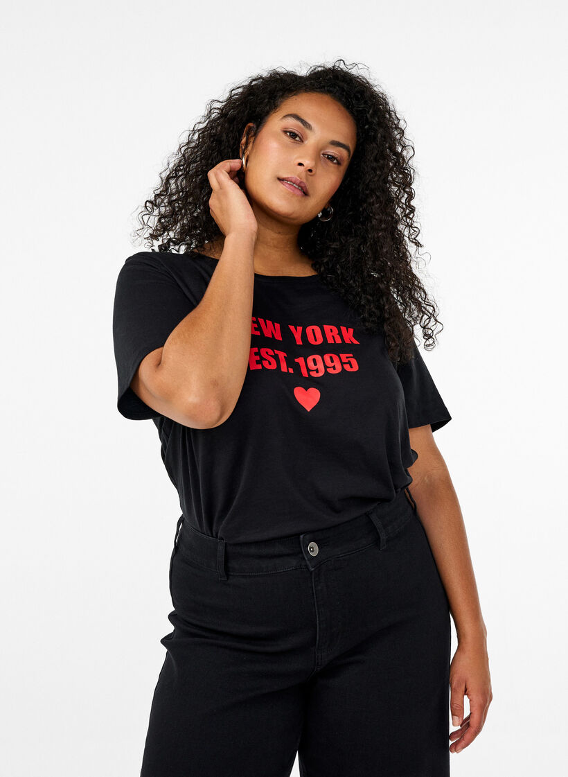 FLASH - T-shirt with motif, Black, Model image number 0