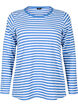 Striped blouse with long sleeves, Blue, Packshot image number 0