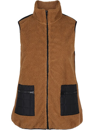 Teddy and quilt vest, Camel, Packshot image number 0