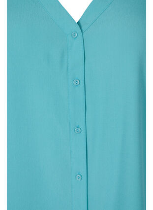 Viscose top with buttons, Aqua Sea, Packshot image number 2