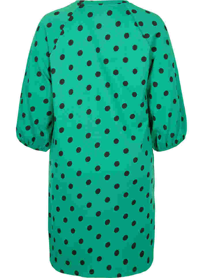 Polka dot dress with 3/4 sleeves, Jolly Green Dot, Packshot image number 1