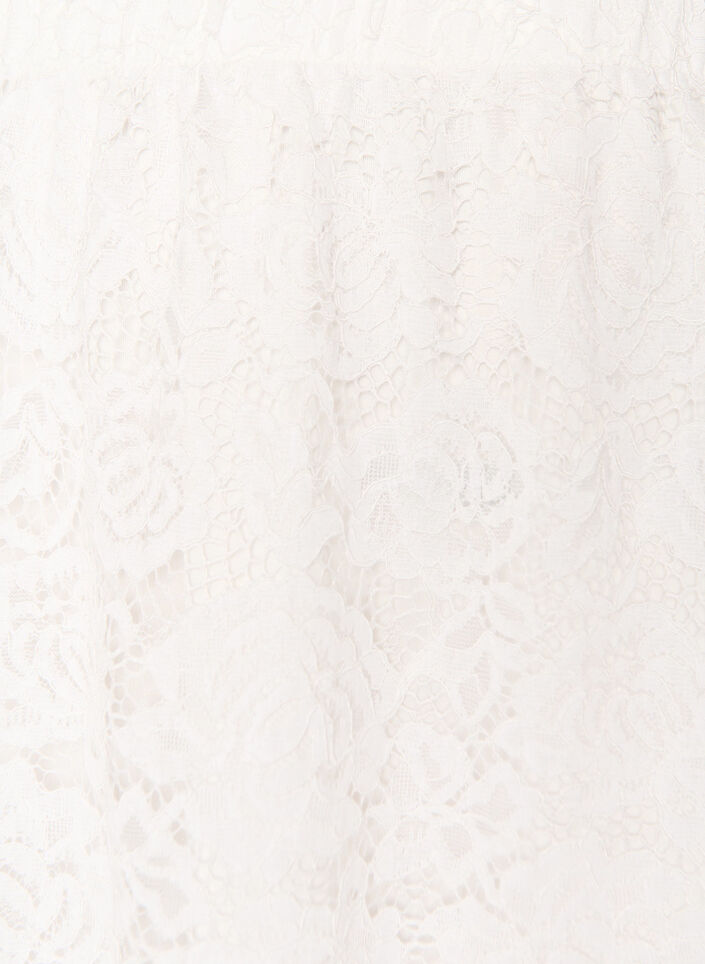 Lace midi skirt with an elasticated waist, White, Packshot image number 2