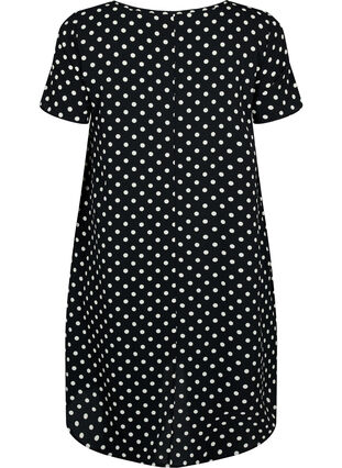 Dress with print and short sleeves, Black w. Dots, Packshot image number 1