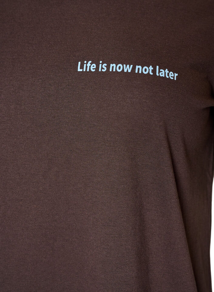T-shirt with motif, Brown, Packshot image number 2
