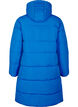 Long puffer jacket with pockets and hood, Blue, Packshot image number 1