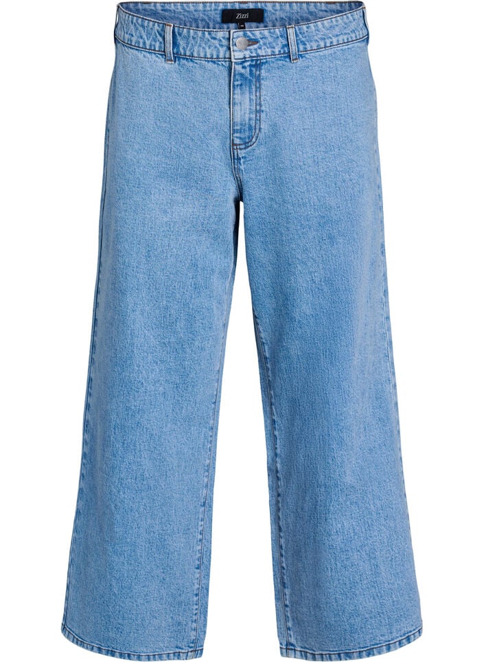 High-waisted wide leg jeans, Light Blue, Packshot image number 0