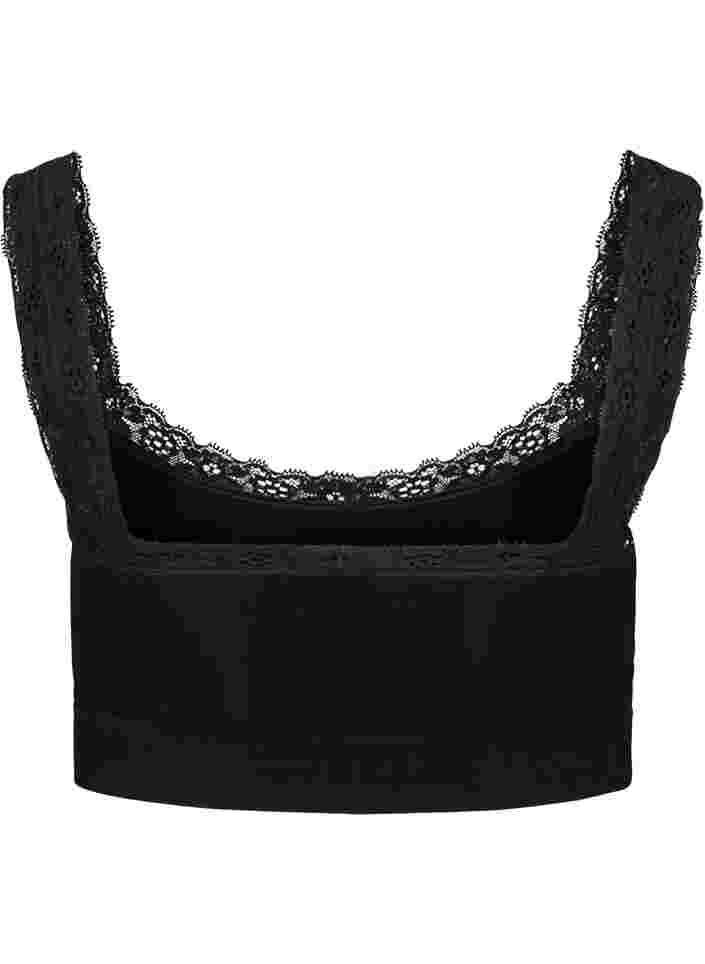 Soft bra with lace, Black, Packshot image number 1