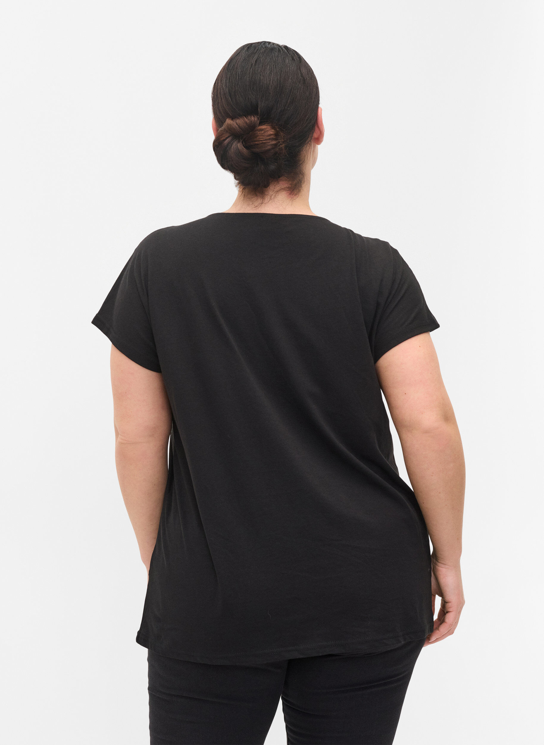 Zizzifashion Cotton mix t-shirt, Black, Model image number 2