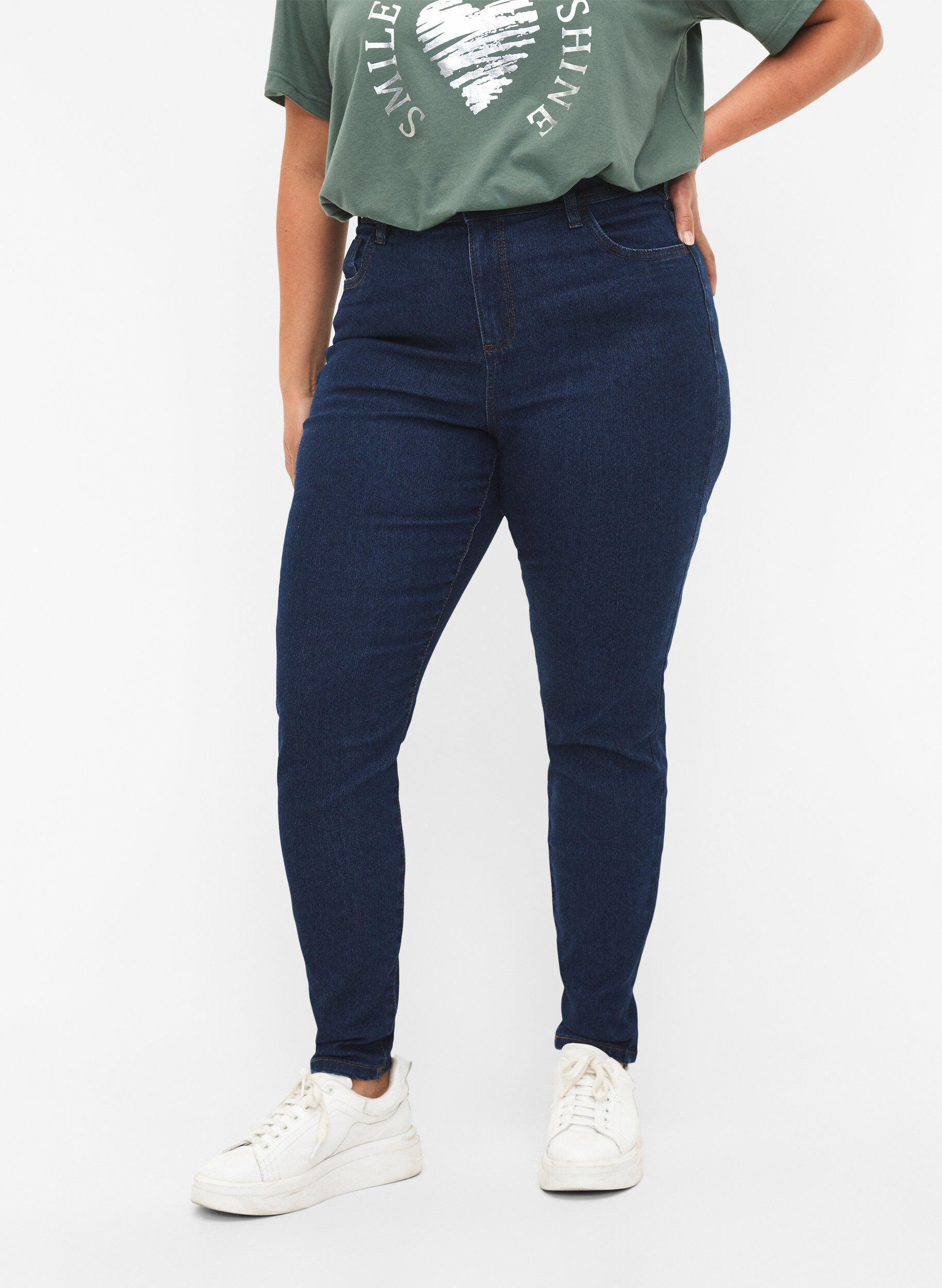 ZizzifashionJeans with super slim fit, Blue, Model image number 2