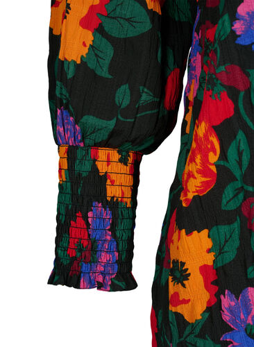 Floral tunic with smock, Multi Flower AOP, Packshot image number 2