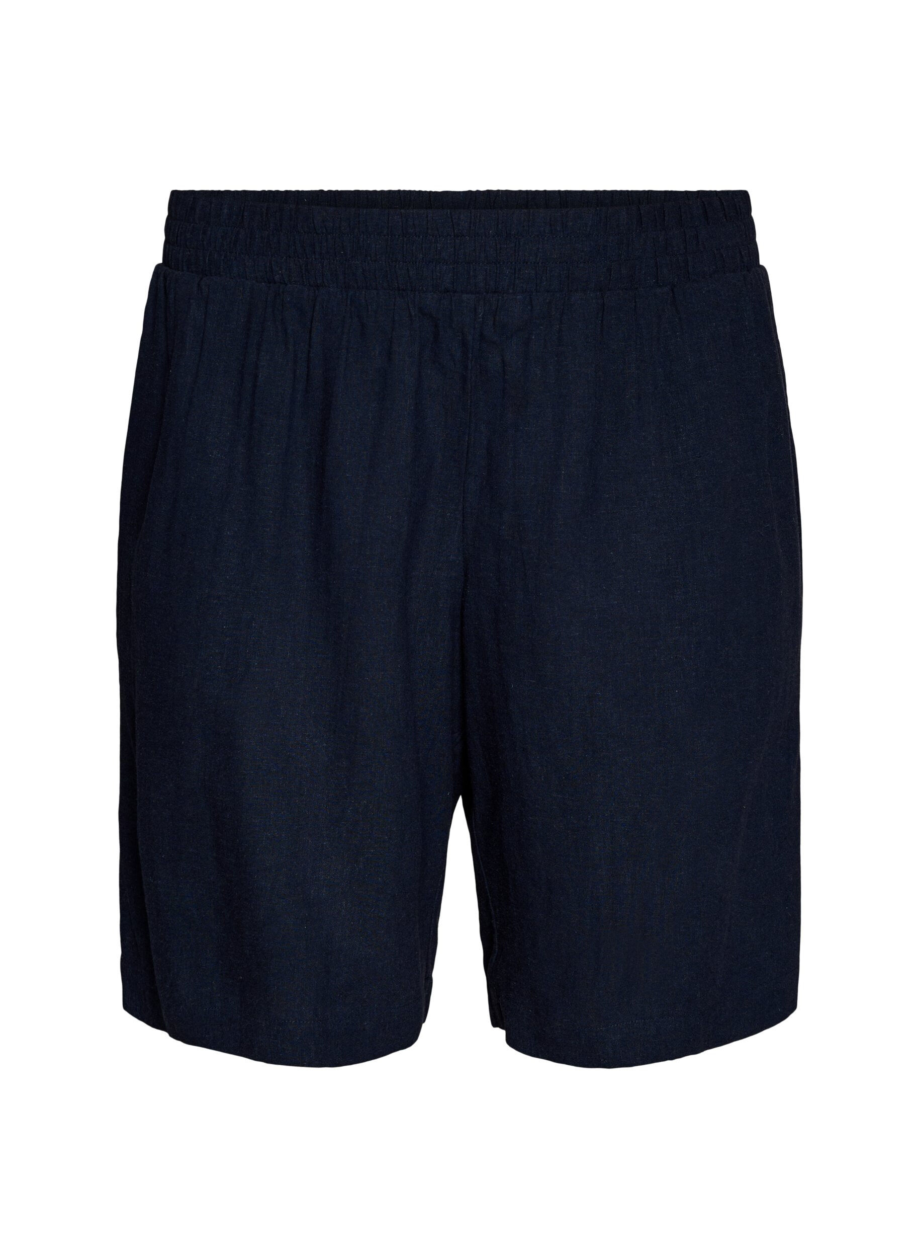 Zizzifashion High-waisted linen and viscose shorts, Blue, Packshot image number 0