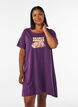 Short-sleeved nightgown in organic cotton, Blue, Model image number 0