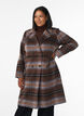 Brushed checked coat, Brown, Model image number 0
