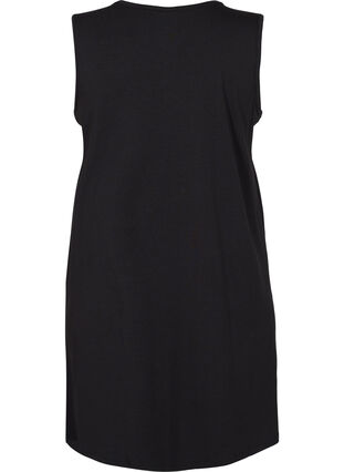 Sleeveless night dress with v-neck and cord detail  , Black, Packshot image number 1