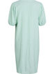 Midi dress in linen and viscose with short sleeves, Green, Packshot image number 1