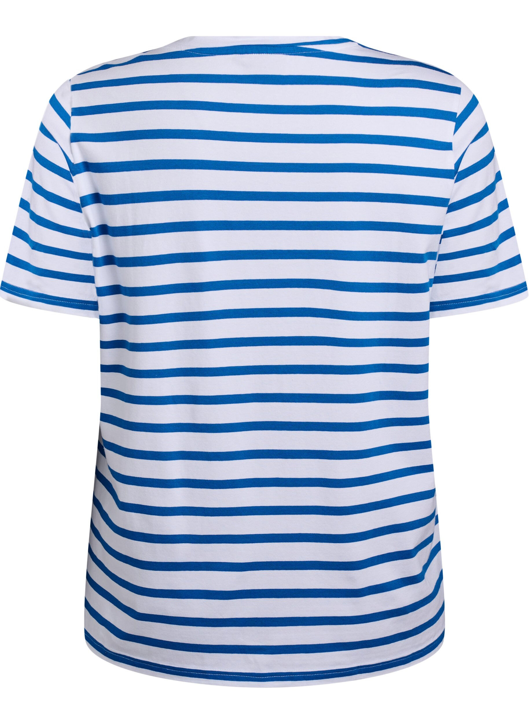 Zizzifashion Striped T-shirt in organic cotton, Blue, Packshot image number 1