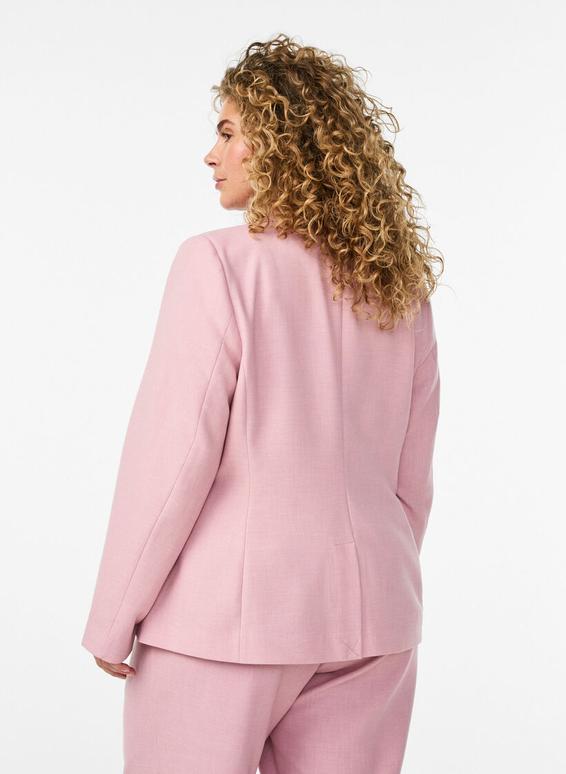 Classic blazer with single button closure and pockets, Rose, Model image number 2