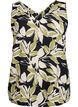 Printed top with v-neck, Black, Packshot image number 0