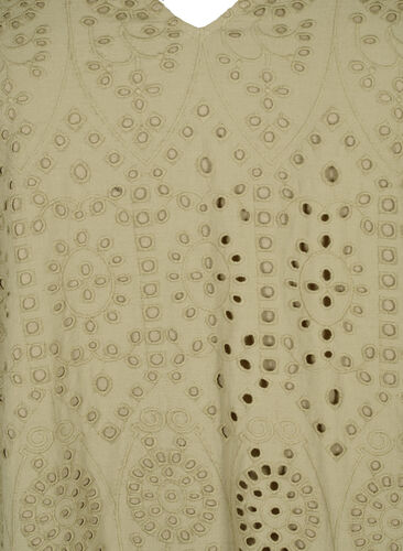 Cotton tunic with broderie anglaise, Coriander, Packshot image number 2