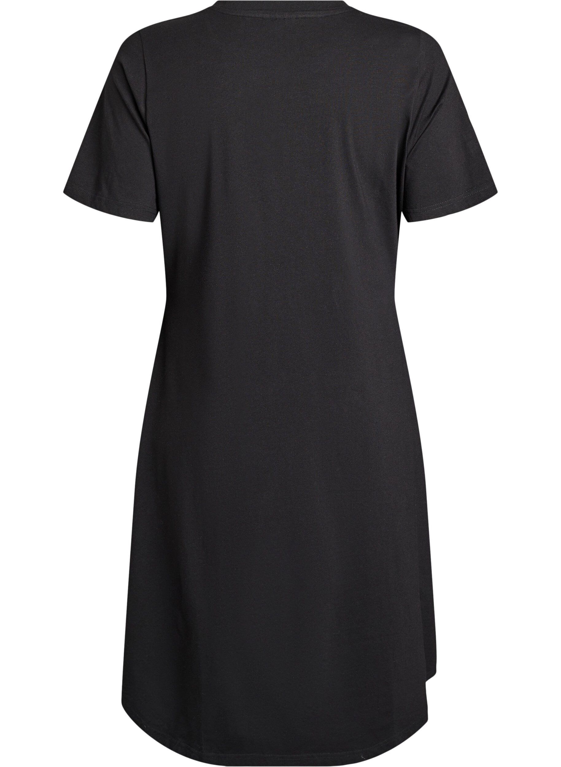 ZizzifashionCotton dress with twist detail, Black, Packshot image number 1