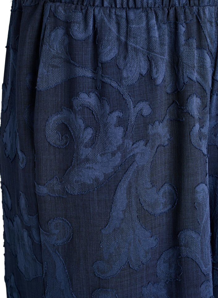Loose trousers with a textured tone-on-tone pattern, Blue, Packshot image number 2