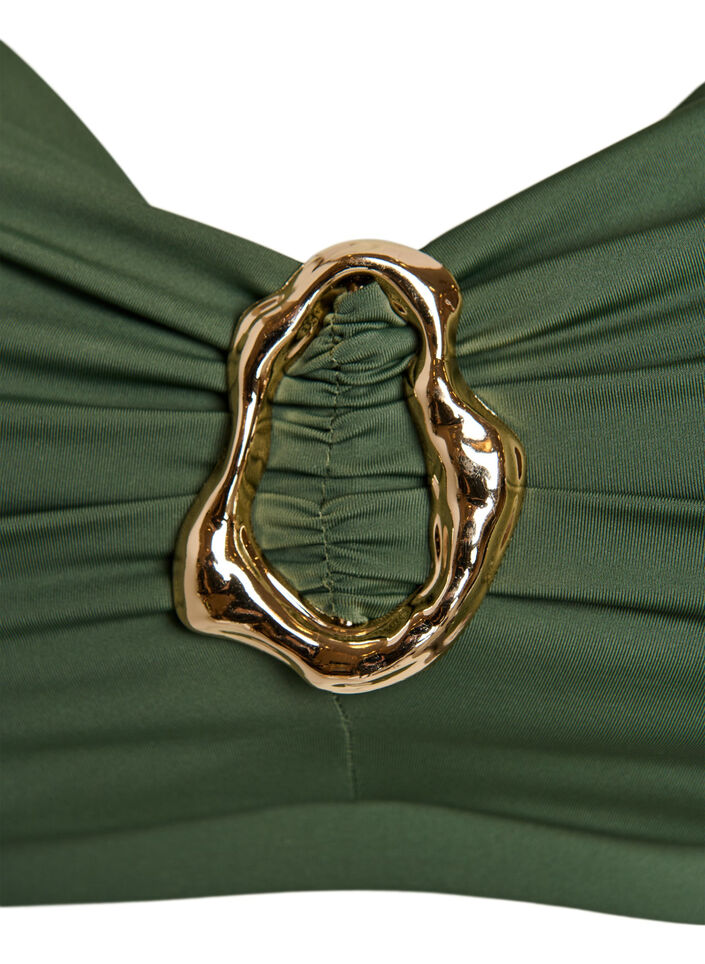 Bikini bra with underwire and gold-coloured detail, Green, Packshot image number 2