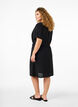 Short sleeve dress with tie waist, Black, Model image number 1